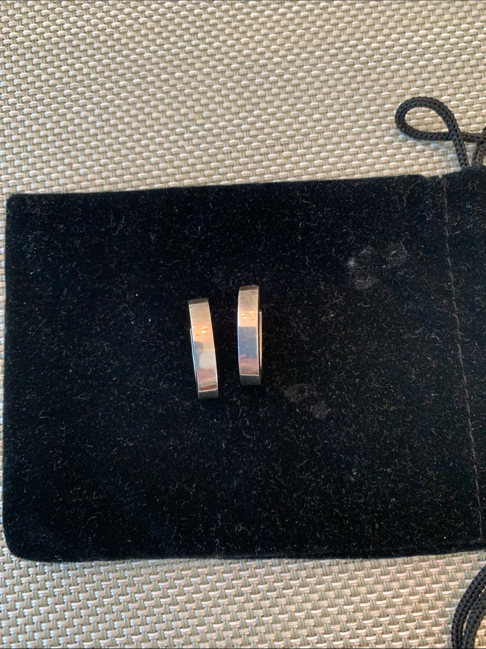 Sterling Silver Thick Hoop Earrings - Picture 3 of 7